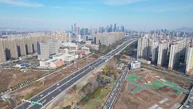 4k航拍南京河西城市大景视频的预览图